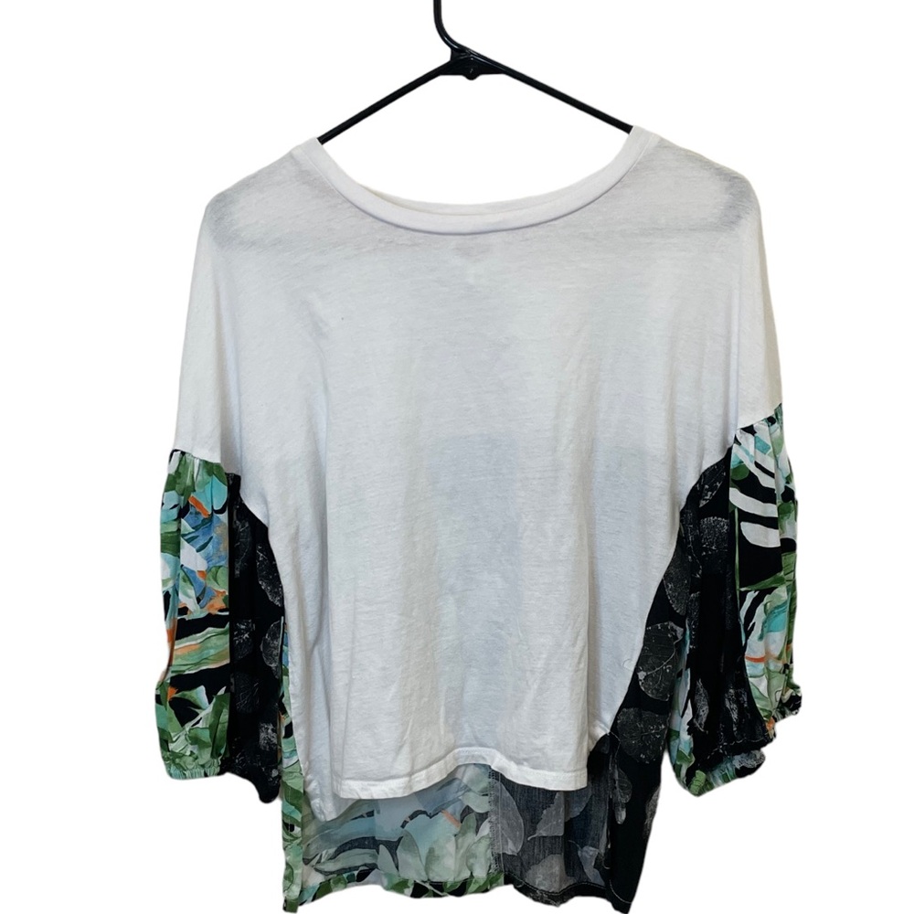 Jurassic World Jungle Print Graphic Tee Off Shoulder Top Size S